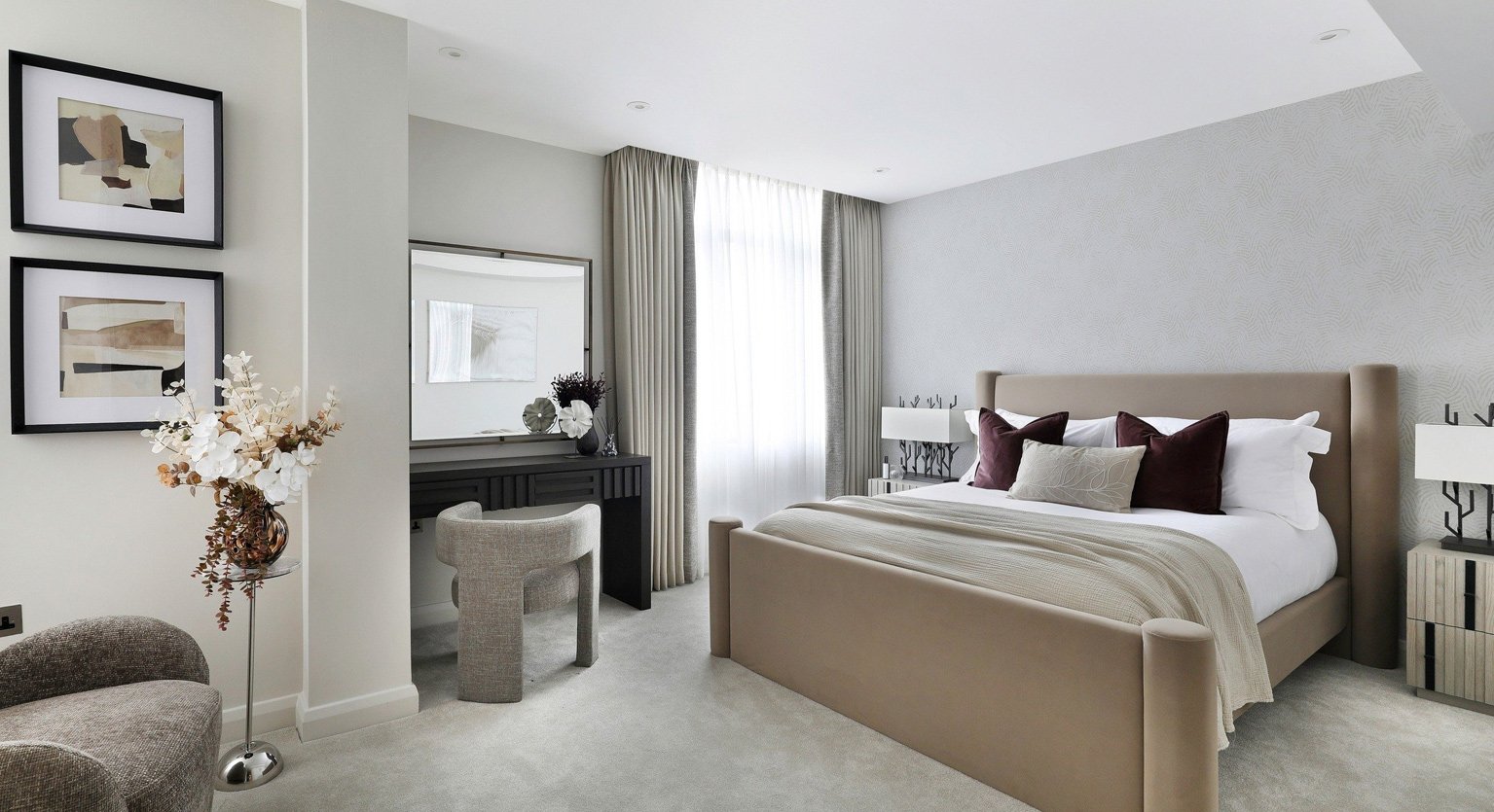 interior designer for property developers, luxury bedroom design